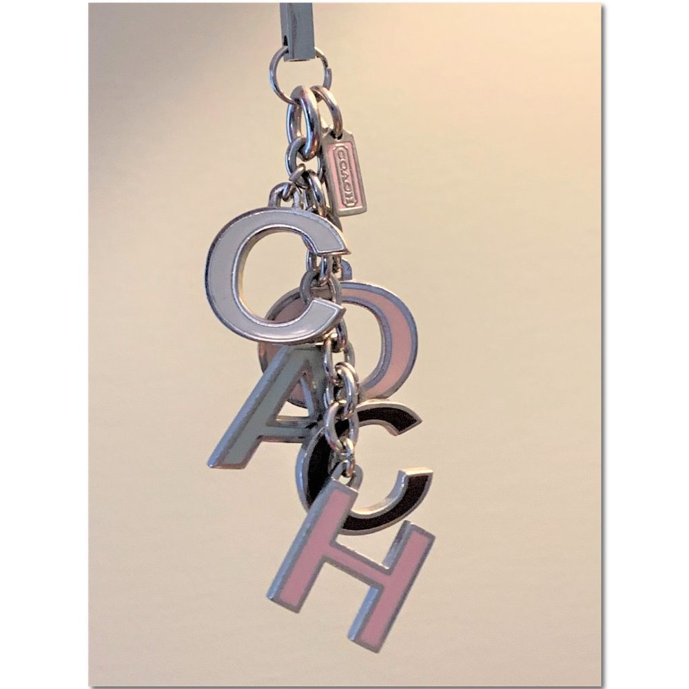 Vintage Coach Mixed Letter Key Fob Key Chain Hang Tag